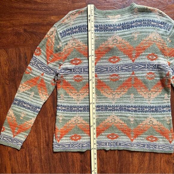 VTG Ralph Lauren Denim & Supply 90’s Multicoloured Aztec Henley Knit XL Jumper - Picture 4 of 6